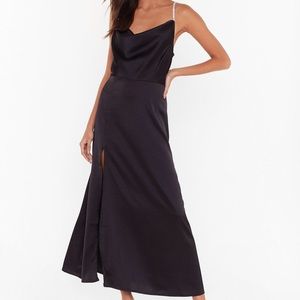 SATIN DRESS- WORN ONCE